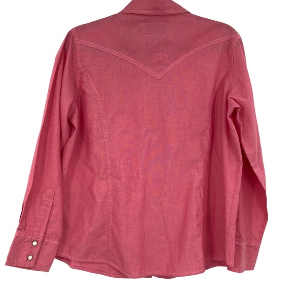 Schmidt Workwear Pink Pearl Snap Western Shirt Womens Medium - Picture 2 of 9